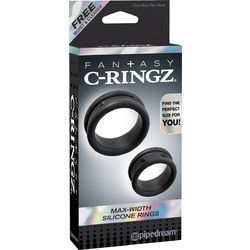 Pipedream Fantasy C-Ringz Max-Width Σετ Ελαστικά Δαχτυλίδια Πέους Σιλικόνης Μαύρα 2τμχ