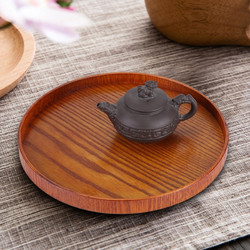Creative Round Solid Wood Tea Tray Hotel Wooden Tay Storage Tray, Diameter: 21 cm (OEM)