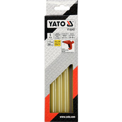 Ράβδοι σιλικόνης 11,2x200mm για Πιστόλι Σιλικόνης Κίτρινοι YT-82437 YATO 5τεμ