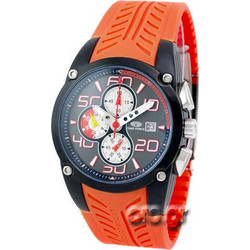 Time Force Chrono Ανδρικό Ρολόι Χρονογράφος με Πορτοκαλί Καουτσούκ Λουράκι 2831JB05