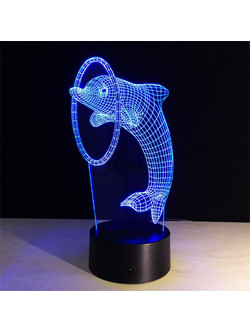 3D LED λάμπα νυχτός - Δελφίνι