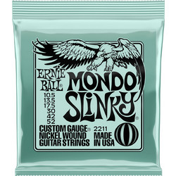 Ernie Ball 2211 Σετ 6 Χορδές Ηλεκτρικής Κιθάρας Nickel Plated Steel 105-52" Custom Light Tension