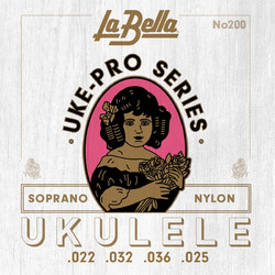 La Bella 200 Uke-Pro Soprano Σετ 4 Χορδές Ukelele Nylon 22-36" 1/4