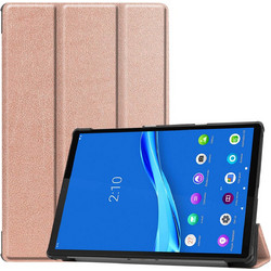 Lenovo Tab M10 Plus TB-X606F TB-X606X 10.3" FHD - Slim Thin Leather Case Book cover με πίσω κάλυμμα σιλικόνης Διάφανο - Gold Rose (oem)