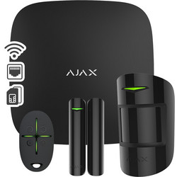 Ajax StarterKit Plus Black Ασύρματο Σύστημα Συναγερμού με 1 Ανιχνευτή Κίνησης, 1 Αισθητήρα Πόρτας, 1 Τηλεχειριστήριο, Κέντρο (Wi-Fi / GSM / Ενσύρματο)