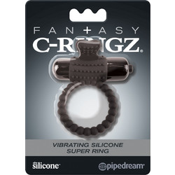 Pipedream Fantasy C-Ringz Vibrating Silicone Super Ring Ελαστικό Δαχτυλίδι Πέους Σιλικόνης με Δόνηση Μαύρο