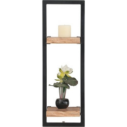 LIZARD Frame Ράφι Μέταλλο Βαφή Μαύρο, Ξύλο Ακακία Φυσικό 25x25x75cm ΕΑ7070,2