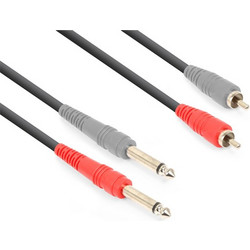 VONYX CX324-3 Καλώδιο 2 x RCA αρσενικά σε 2 x Jack 6.3mm MONO αρσενικά 3m 177.754