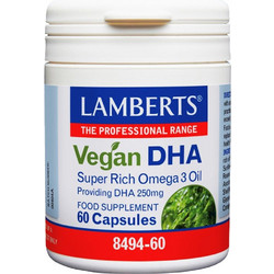Lamberts Vegan DHA Algae Oil 60 Κάψουλες