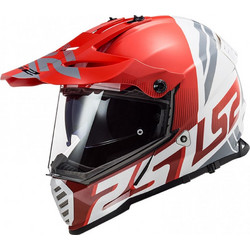 LS2 MX436 Pioneer Evo Evolve White / Red Κράνος Μηχανής On / Off 1350gr
