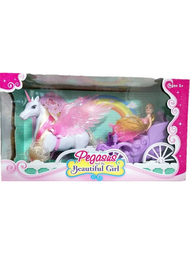 Blue Toys Κούκλα Pegasus με Άμαξα & Άλογο