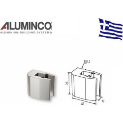 Στήριγμα τζαμιού 8-10mm για κολώνα F50-103 Aluminco 4191