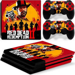 Sticker Skin Red Dead Redemption 2 Αυτοκόλλητο + 2 Controller Sticker - PS4 Pro Console