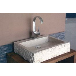 Νιπτήρας Μπάνιου Φυσικής Πέτρας Μπεζ Bati Serok 50x40 Επικαθήμενος