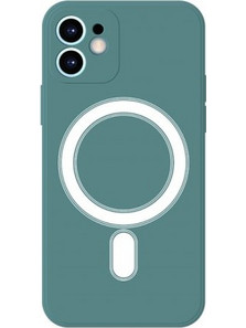 Θήκη Iphone 12 Mini - Soft Flexible Silicone Rubber Full Coverage Shockproof Magsafe Case Apple - Πράσινο Σκούρο