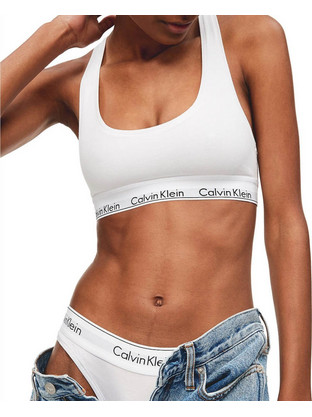 Calvin Klein Αθλητικό Μπουστάκι με Μέτρια Στήριξη Λευκό F3785E-100