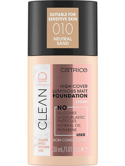 Catrice Clean ID High Cover Luminous Matt 010 Neutral Sand Liquid Foundation 30ml