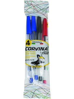 Carioca Corvina Σετ Στυλό Διαρκείας 1mm Πολύχρωμο 4τμχ