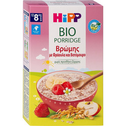 Hipp Bio Porridge Βιολογική Βρεφική Κρέμα Βρώμης Φράουλα Βατόμουρο 8m+ Χωρίς Ζάχαρη 250gr