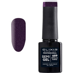 Elixir Semigel 659 Metallic Purple Ημιμόνιμο Βερνίκι Νυχιών 5ml