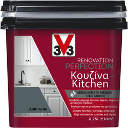 V33 Renovation Perfection Kitchen Χρώμα Πλακιδίων Anthracite Satin 0.75lt