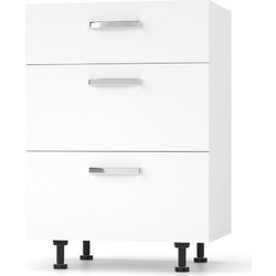 CHARLOTΤE Συρταριέρα 60x46.5x82εκ με μεταλλικά χερούλια Λευκό