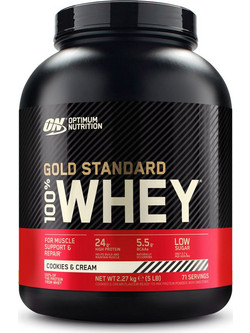 Optimum Nutrition Gold Standard 100% Whey Cookies & Cream Πρωτεΐνη Ορού Γάλακτος Γράμμωσης 2.27kg
