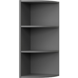 Charlotte Γωνιακό πάνω ντουλάπι με ράφια 28,5x28,5x71,8εκ Γραφίτη