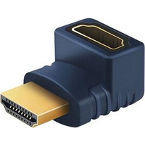 CABLETIME αντάπτορας HDMI αρσενικό σε θηλυκό AV599, γωνιακός, 4K, μπλε
