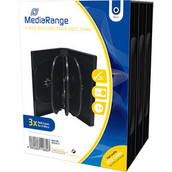 MediaRange DVD Case for 8 discs 27mm Black Pack 3 (BOX35-8)