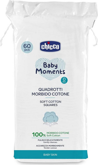 Chicco Baby Moments Μαντηλάκια από Μαλακό Βαμβάκι 60τμχ