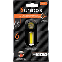 Uniross UNFLSH04 Επαναφορτιζόμενος Φακός Κεφαλής Εργασίας Led IP44 180lm
