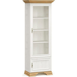 Βιτρίνα Jaden 173-000029 70,5x43x197,5cm Golden Oak-White Antique Μελαμίνη,Γυαλί