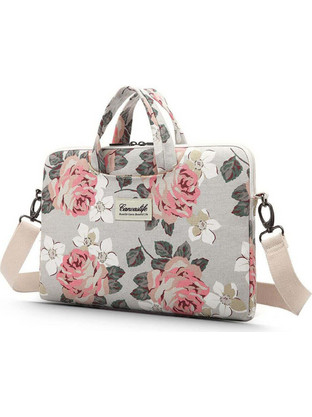 Canvaslife Briefcase Τσάντα Laptop Ώμου 14" White Rose