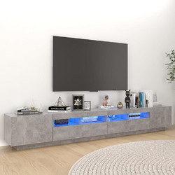 vidaXL Έπιπλο Τηλεόρασης Ξύλινο Γκρι με Φωτισμό Led Μ260xΠ35xΥ40cm 3081919