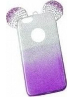 Θήκη Σιλικόνης Glitter Με Αυτάκια Γάτας Για Xiaomi Redmi S2 Μωβ