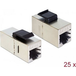 Delock Keystone Module RJ45 jack to RJ45 jack Cat.6 compact 25 pieces (86626)