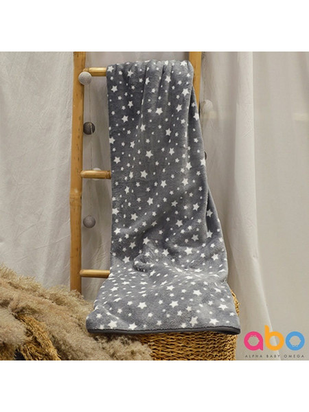 Abo Κουβέρτα Κούνιας Βελουτέ Dots White Grey 100x150cm
