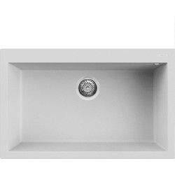 Elleci Quadra 130 Υποκαθήμενος Νεροχύτης Γρανίτη Bianco Titano 79x50cm