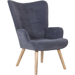 Woodwell Μπερζέρα Βελούδινη Μπλε Alma Ε7141,50