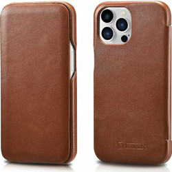 iCarer Vintage Series Curved Edge - Δερμάτινη Θήκη Apple iPhone 13 Pro - Brown (RIX1303-BN)