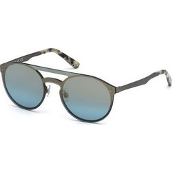 Web WE0182 09X Ανδρικά Γυαλιά Ηλίου Aviator Μεταλλικά Ασημί με Μπλε Καθρέπτη Φακό
