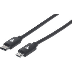 Καλώδιο Manhattan USB 2.0 Micro-B male to USB-C male - 2m - Μαύρο