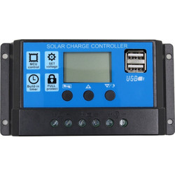 Ρυθμιστής ηλιακής φόρτισης - Solar battery charger regulator 10A - Dual USB