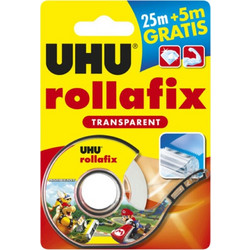 UHU Rollafix Διάφανη Κολλητική Ταινία 25x19mm & Βάση (35188)