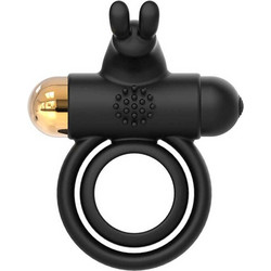 Dream Toys Elite Joel Vibrating Cock Ring Ελαστικό Δαχτυλίδι Πέους & Όρχεων Σιλικόνης με Δόνηση 2.5cm Μαύρο