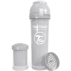 Twistshake Πλαστικό Μπιμπερό με Θηλή Σιλικόνης κατά των Κολικών 4m+ Pastel Grey 330ml