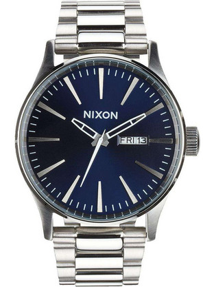 Nixon Sentry SS Ανδρικό Ρολόι με Ασημί Μεταλλικό Μπρασελέ A356-1258-00
