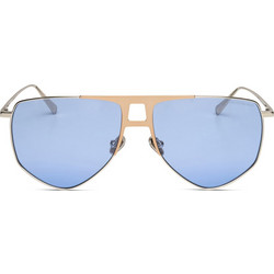 KreuzbergKinder Jones C2 Ανδρικά Γυαλιά Ηλίου Aviator Μεταλλικά Χρυσά με Μπλε Καθρέπτη Φακό
