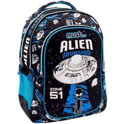 Must Alien Invasion Glow In The Dark Σχολική Τσάντα Πλάτης Δημοτικού Μπλε 584732